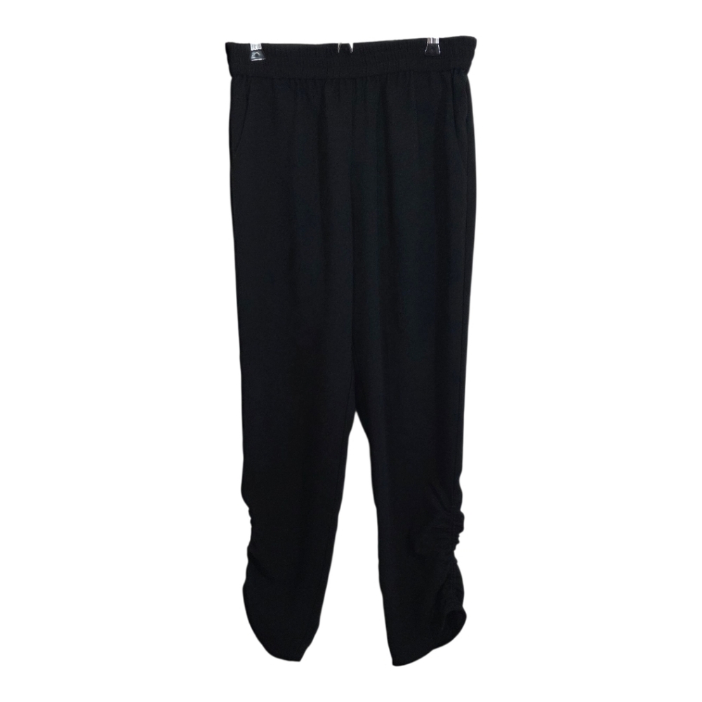 Amanda Uprichard Ruched Leg Pants Black Pull On Size Small